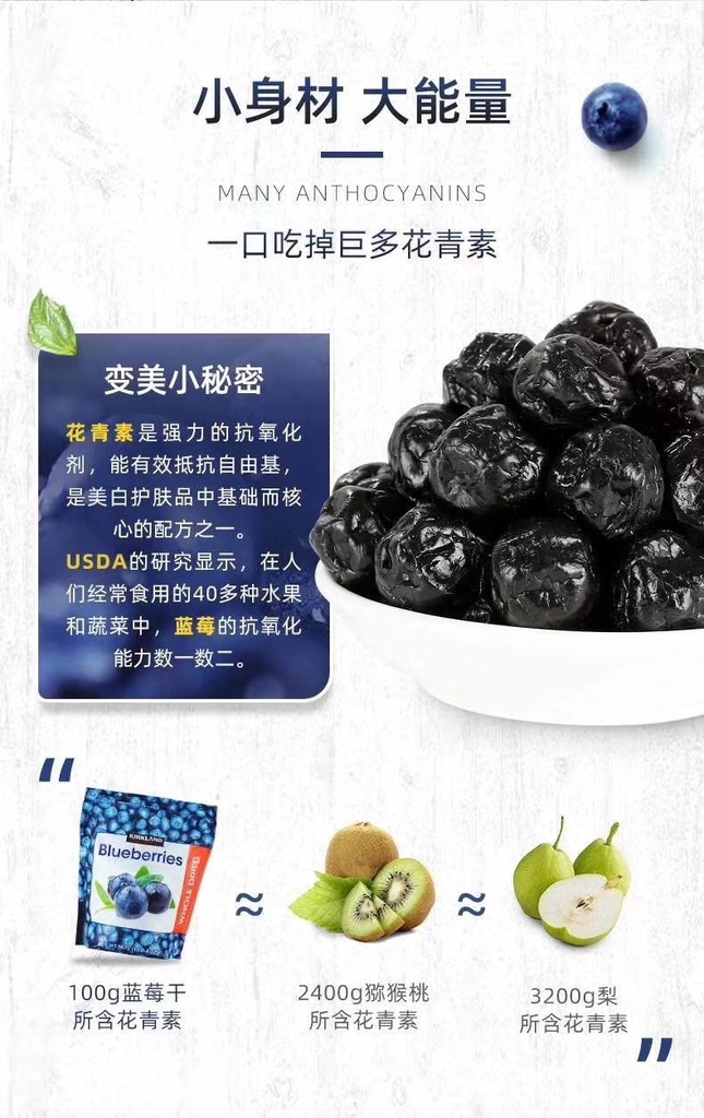Kirkland天然蓝莓干567g