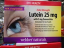 Webber Naturals 韦博叶黄素 Lutein 25mg成人叶黄素 175粒
