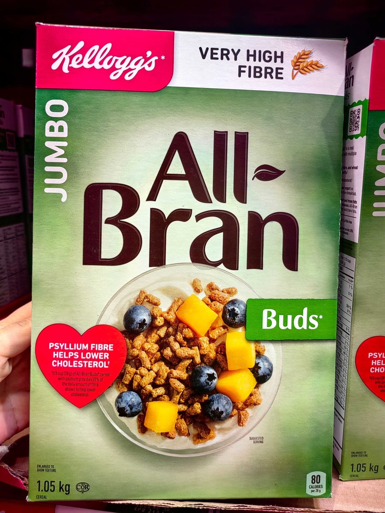 Kellogg's All-Bran Buds高纤维早餐麦片1.05kg 含洋车前子纤维，可降低胆固醇