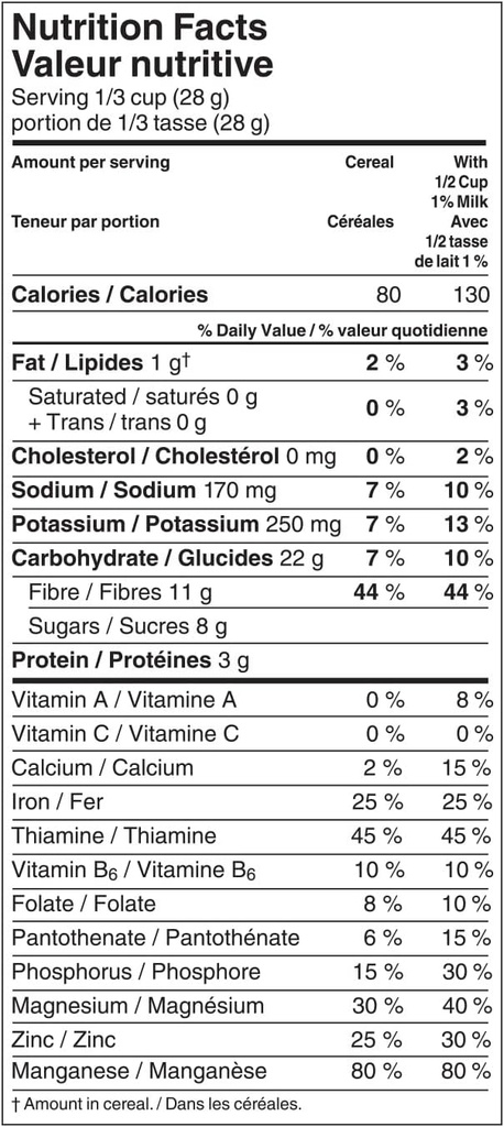 Kellogg's All-Bran Buds高纤维早餐麦片1.05kg 含洋车前子纤维，可降低胆固醇