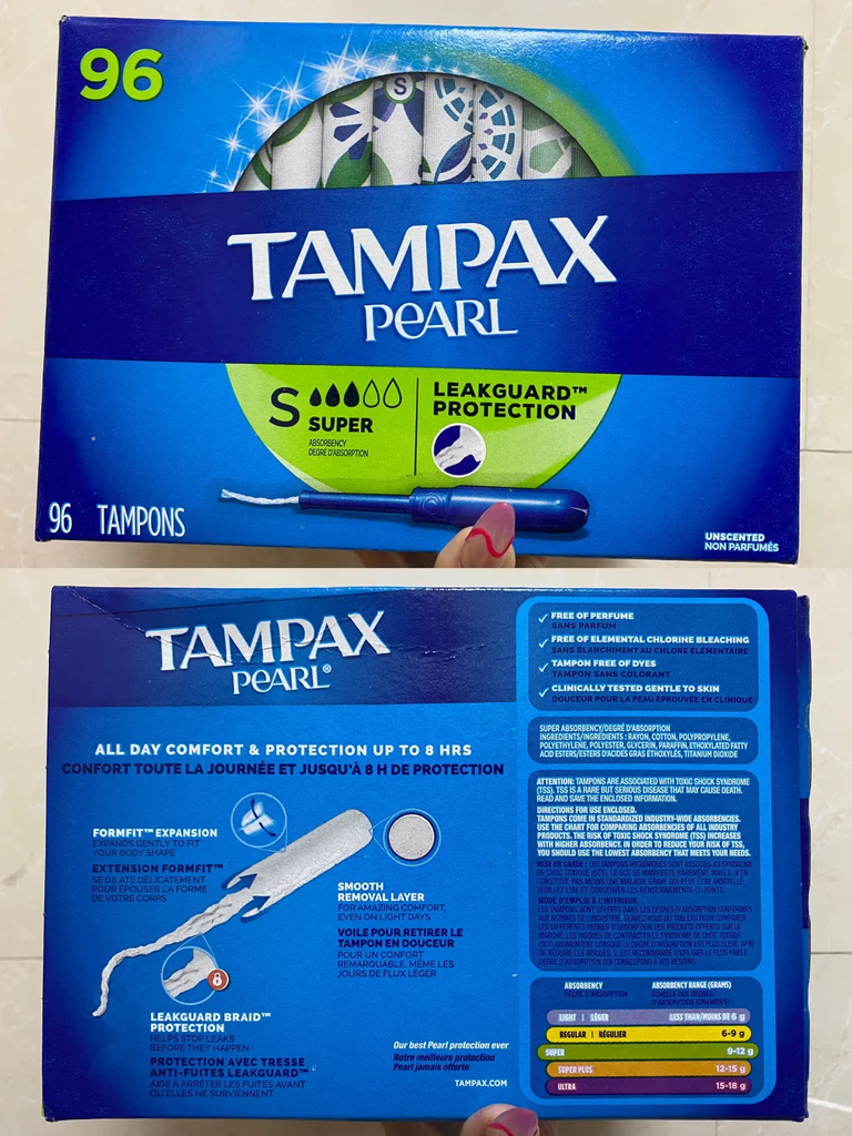 Tampax Pearl丹碧丝珍珠系列卫生棉条96支 super