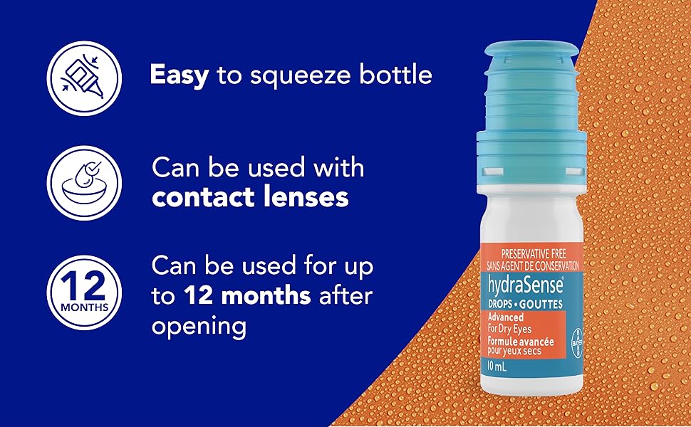 HydraSense Eye Drops 眼药水 - 高级干眼配方 3x10ml