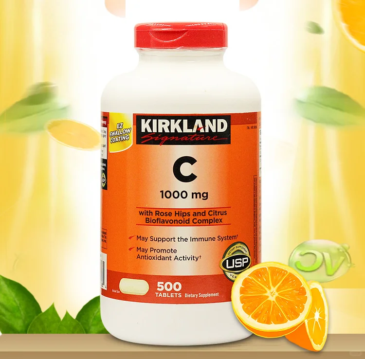 KIRKLAND vc维C 维生素C咀嚼片 500粒 500mg