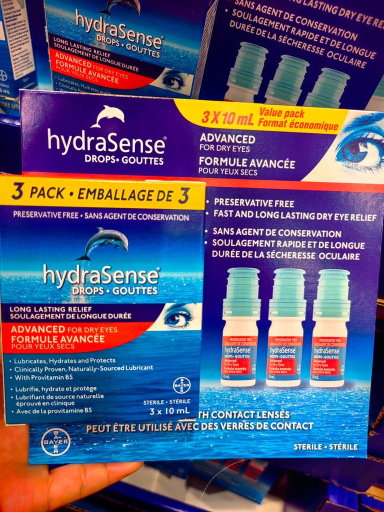 [DG0111] HydraSense Eye Drops - Advanced for Dry Eyes 10ml Provitamin B5 3x10ml
