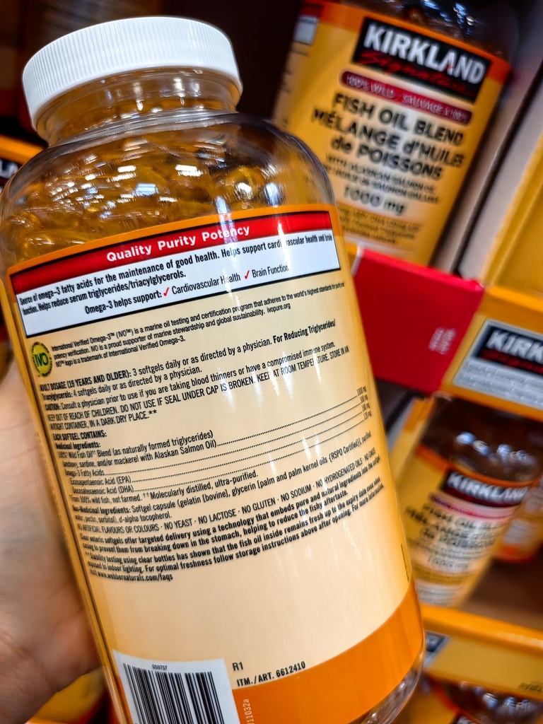 KIRKLAND 柯克兰 鱼油 FISH OIL BLend 1000mg 400粒