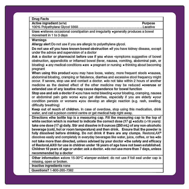 RestoraLAX Laxative