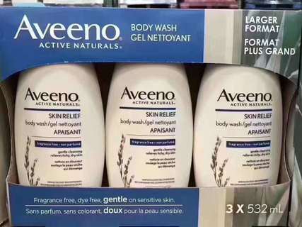 AVEENO艾维诺燕麦保湿沐浴露532毫升*3