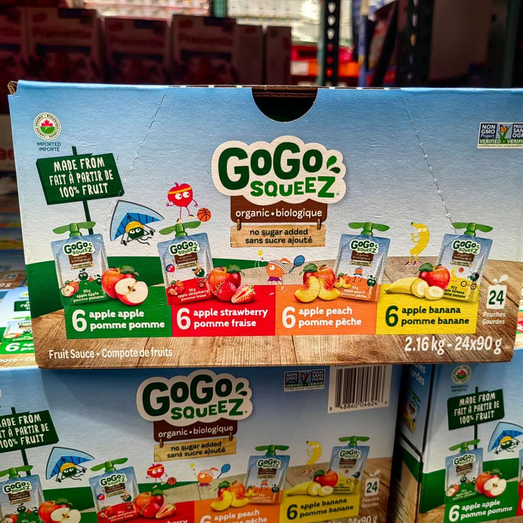 GoGoSqueez有机天然果泥24袋装2.16kg