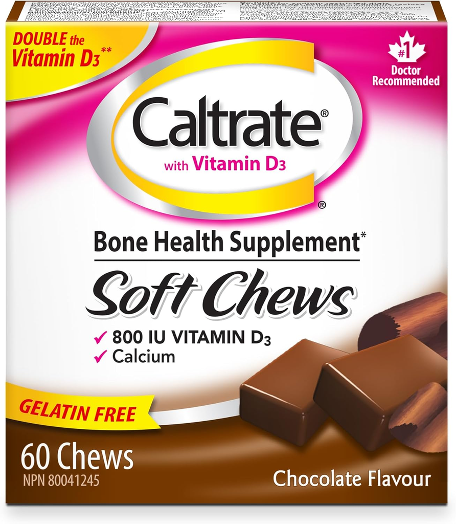 Caltrate高钙软糖 含800UI VD3 巧克力味