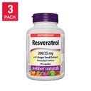 Webber Naturals 韦伯Resveratrol 白藜芦醇胶囊90粒*3瓶