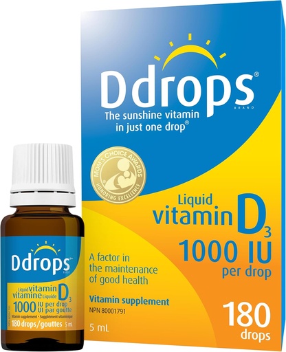 [DG0303] Ddrops成人维生素D3滴剂1000IU 5ml 180滴