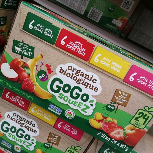 [DG0086] GoGoSqueez有机天然果泥24袋装2.16kg