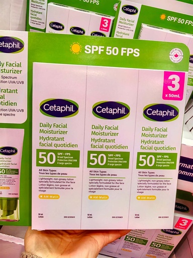 [DG0120] ​Cetaphil Daily Facial Moisturizer SPF 50 3*50ml 丝塔芙保湿防晒霜