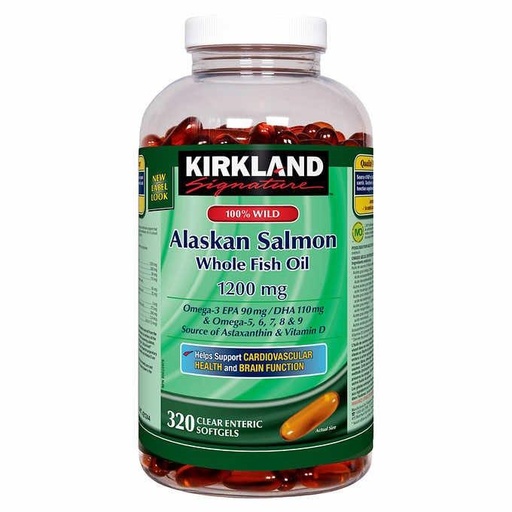[DG0225] KIRKLAND 柯克兰 野生阿拉斯加三文鱼油 1200mg 320粒