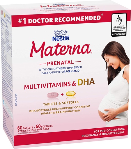 [DG0286] Materna 玛特纳孕期复合维生素+DHA 2瓶装60粒+60粒
