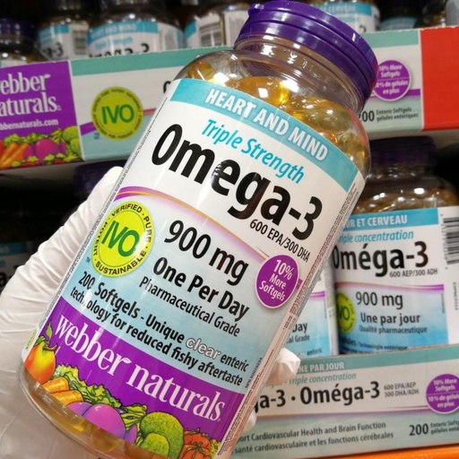 [DG0020] Webber Naturals 韦博三倍深海鱼油omega-3/900mg 200粒