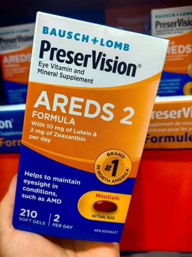 [DG0665] PreserVision AREDS 2 Formula 适合已确诊黄斑性变的眼部综合维生素210粒 美国国家眼科研究所（NEI）推荐配方